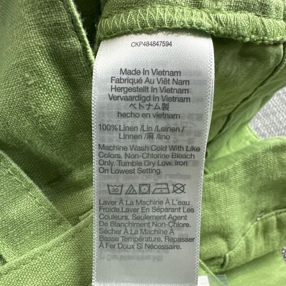 Madewell Shorts Womens size 6 Green Tie Waist 100% Linen Lightweight Comfort New - Picture 8 of 10